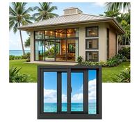 Heavy Duty Aluminum Horizontal Sliding Window, Replacement Windows for House Shed Cabin, Premium Home Ventilation Sliding Windows(Black,83x55cm(33x22in))