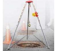 Heavy Duty Aluminum Rescue Tripod for Confined Spaces, Well Entry & Manhole Stabilization, Lifting Equipment for Firefighters & Rescue Operations