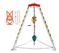 Heavy Duty Aluminum Rescue Tripod with Winch & Fall Protection - Essential Confined Space Rescue Kit, 2600lbs Capacity for Safe Access & Recovery in Manholes and Hazardous Environments