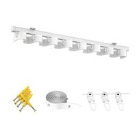 Heavy-Duty Aluminum Ripplefold Curtain Track System 6.9FT Ceiling/Wall Mount Snap Track with Tape Set Ideal for Office Living Room Bedroom Easy Installation