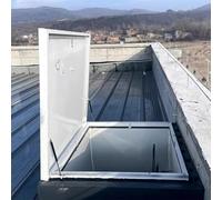 Heavy-Duty Aluminum Roof Hatch Door with Lockable Handle, Weatherproof Access Vent for Industrial/Commercial Buildings, Attic Ceiling Cover Plate (53.3x96.5cm / 21x38in)