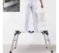 Heavy Duty Aluminum Scaffold Bench for Painting Foldable Portable Scaffolding Platform Work Ladder for Construction L100xW40xH100cm (39x15.7x39)