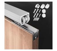 Heavy Duty Aluminum Sliding Barn Door Hardware Kit - Adjustable Track System for Bypass & Pocket Doors 2m to 8m Lengths Silver - Ideal for Closets & Commercial Use