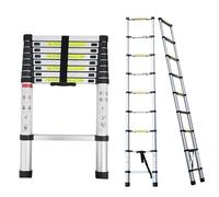 Heavy Duty Aluminum Telescoping Ladder 8.5ft (2.6m) Extendable for Home & Outdoor Max Load 330lbs Multi-Purpose Compact & Portable Ideal for Loft Use