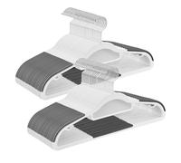 Heavy-Duty and Non-Slip Hangers, Metallic Grey + White + Dark Grey / 2