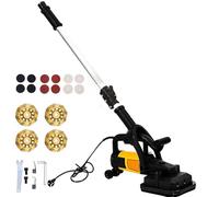 Heavy-Duty Angle Grinder with Extension Rod and 16 Accessories, 6-Speed Adjustment for Concrete and Stone Surfacing & Polishing