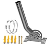 Heavy Duty Antenna Pole Mount, Stainless Steel Antenna & Weather Station Mounting Pole, Adjustable Pivot J-Mount Bracket Mast for Outdoor Antennas,Wireless Weather Sensor,Access Point (12''H-1.38"Dia)