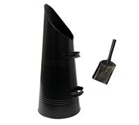 Heavy Duty Anthracite Coal Hod, Bucket Coal Scuttle Black High Quality for Fireplace Fire Side with Free Ash Shovel