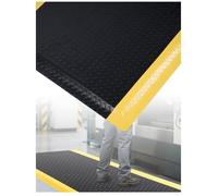 Heavy Duty Anti-Fatigue Standing Mat with Yellow Border - Ergonomic Work Mat for Home & Commercial Use, Diamond Plate Design (40x150cm)