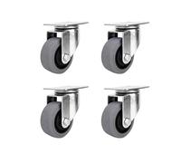 Heavy-Duty Anti-Static Swivel Casters, Gray Rubber Wheels, 3/4/5 Inch Options, Silent Universal Wheels, No Marks, Ideal for Furniture & Equipment Mobility (5 Inch)