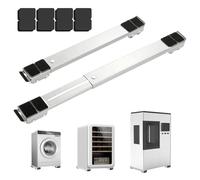 Heavy Duty Appliance Rollers, Extendable Furniture Moving Roller Wheels with Brake, Furniture Washing Machine Wheels Dolly Support 660lbs for Refrigerators Sofa and Dryer, silver