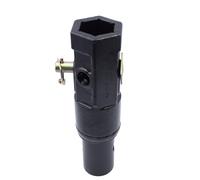 Heavy Duty Auger Adapter Conversion 2 inch female Hex to 2-9/16" Male Round Auger Bit Adapter Conversion Bolt Pin Auger Attachments Extension Steel Construction Kit