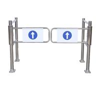 Heavy-Duty Automatic Closing Swing Gate with Guardrail, Safety Barrier for Supermarkets & Warehouses, 190x102 cm Industrial Entrance Security Gate