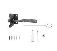 Heavy Duty Automatic Gate Latch with Screws, Self-Locking Gravity Bolt for Wooden Metal Doors, Secure Spring Catch for Garden Shed Ranch Patio Pool Area, Black Hardware