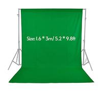 Heavy Duty Backdrop Stand for Photography Studio, Nonwoven Fabric Background Support with 1.6 x 5.2 x 9.8ft Screen, Green GR