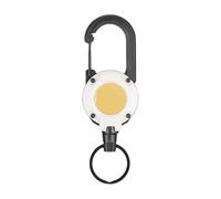 Heavy Duty Badge Reel Lathe - Retractable Holder with Steel Cable and Carabinator Clip | Extendable Reel for Work ID, Keys, Grow Lights