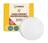 Heavy Duty Baking Parchment Paper Rounds 200 Pcs 10 Inch, Katbite 6" 7" 8" Available, Uses for Cake Baking, Air Fryer Liners