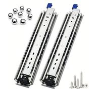 Heavy Duty Ball Bearing Drawer Slides Full Extension 1100mm 220kg Load Capacity 3Section Side Mount Rails for Cabinets & Tool Chests Locking Mechanism (1 Pair)