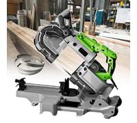 Heavy-Duty Band Saw, 1100W Portable Cutting Machine, 6-Speed Control, 4.7" Depth with LED Illumination, Removable Base for Steel and Wood Projects