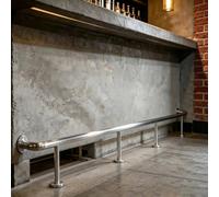Heavy Duty Bar Foot Rail Kit, Round Pipe Foot Rest for Bar Counter, Stainless Steel Foot Railing for Cafe, Hotel, Dining Room(Silver,160cm/5.25ft)