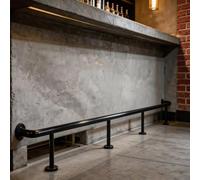 Heavy Duty Bar Foot Rail Kit, Round Pipe Foot Rest for Bar Counter, Stainless Steel Foot Railing for Cafe, Hotel, Dining Room(Black,100cm/3.3ft)