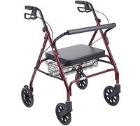 Heavy Duty bariatric Extra Wide rollator Walker Walking Frame Aluminium with seat - 28.5 Stone User Weight