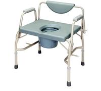 Heavy Duty Bariatric Extra Wide Stationary Commode Chair with drop arms - Takes 35 stone