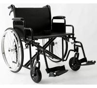Heavy Duty Bariatric Folding Wheelchair Self Propelled Strong Extra Wide 24 Inch Seat with Brakes (24 Inch Seat Width)