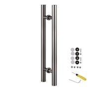 Heavy Duty Barn Door Handle Set, Metal Exterior Hardware for Wood/Glass/Metal Doors, Includes Fittings, Perfect for Home Renovation
