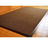 Heavy Duty Barrier Mat Indoor & Outdoor Kitchen Hallway Door Mat Rug Machine Washable Back Door Entrance Non Slip Traps Dirt PVC Rubber Barrier Mat (Brown, 80x140cm)