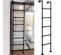 Heavy Duty Basement Window Well Egress Ladder, 4Ft 5Ft 6Ft 7Ft 8Ft Emergency Fire Climladder Wall Mounted Metal Steps Ladder for Loft Apartments, Customizable Size/2.6M/8.5Ft/102In