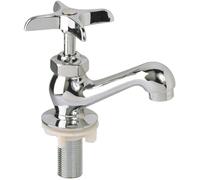 Heavy Duty Basin Faucet 1.2 GPM Single Hole Brass Construction Chrome Finish Utility Ceramic Cartridge Windmill Handle