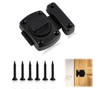 Heavy-Duty Bathroom Toilet Door Latch Rotate Bolt Gate Latch, Bathroom/Bedroom Door Locks - Stainless Steel Slide Lock, Secure Lock for Cabinets, Windows, and Pet Gates, 54mm (Black)