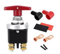 Heavy Duty Battery Isolator Switch 500A with LockOut for Safe Operation in Vehicles (Red)