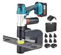 Heavy-Duty Battery-Powered Hole Saw with Two 6.0Ah Batteries and six die Slots, Punching Holes in 5 Seconds, Suitable for Sheet Metal and HVAC Applications.