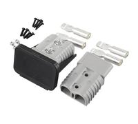 Heavy Duty Battery Quick Connect Plug Kit 175A 600V, 2Pcs Red Power Connector with Terminal Lugs & Dust Cover for Car, Truck, Winch, Forklift(Grey)