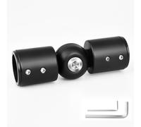 Heavy Duty Bay Window Curtain Pole Elbow Joint Kit, Adjustable Corner Connector for 1” Curtain Rod. Black, 1 Pack