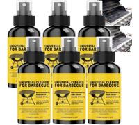 Heavy-Duty BBQ Cleaner Dissolves Carbon, Multi-Surface Grease Removal Spray for Grill, No Scrub Formula for Burnt Grease, Hands-Safe Formula Fresh Scent, Suitable for Grills and Smokers (6pcs)