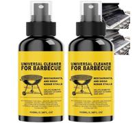 Heavy-Duty BBQ Cleaner Dissolves Carbon, Multi-Surface Grease Removal Spray for Grill, No Scrub Formula for Burnt Grease, Hands-Safe Formula Fresh Scent, Suitable for Grills and Smokers (2pcs)