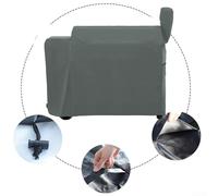 Heavy duty BBQ grill cover using 420D fabric to protect grills from rain, snow, frost, dust, and UV rays, durability and all season outdoor protection (Beige and Coffee)