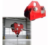 Heavy Duty Beam Trolley for Lifting Heavy Goods, Manual Adjustable Width, Worked on H-Beams, I-Beams, and Curved Rails with Arcs Cranes Garage Lifts(2 Ton/2000kg)