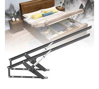 Heavy Duty Bed Storage Lift Mechanism, Lifting Bed Frame Hinge Set, Electric Folding Bed Gas Spring Lid Stay for Silent Opening and Closing