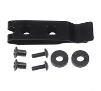 Heavy Duty Belt Clip Hook Set in Stainless Steel with Manganese Steel Spring Hook Buckle Clamp and Double Hole Construction, Comes with Screws and Rubber Accessories