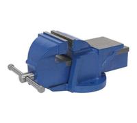 Heavy Duty Bench Mountable Fixed Base Vice - 100mm Jaw Opening - Cast Iron