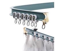 Heavy-Duty Bendable Curtain Rail 100-660cm Track with Rollers, Ceiling Wall Mounted for Curved/Straight Tracks, Ideal for Room Divider Cloth and Tulle Curtains