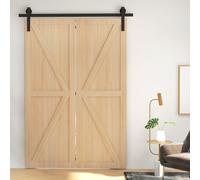 Heavy Duty Bi-Folding Sliding Barn Door Hardware Track Kit for 2 Doors HOMCOM Black 1590mm x 2055mm
