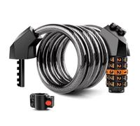 Heavy Duty Bicycle Lock with Weather Resistant Features and 100,000 Possible Code Combinations (1.2m Black Orange)