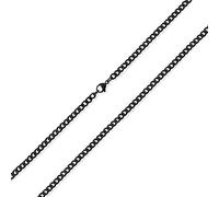 Heavy Duty Biker Jewelry Men Solid Curb Link Chain Necklace Black IP Stainless Steel 24 Inch 4MM
