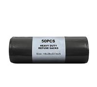 Heavy Duty Bin Bags 90L - Extra Strong Refuse Sacks | Tear & Leak Resistant Rubbish Bags | Large Black Garbage Bags for Household, Garden, Commercial & Office Waste - Pack of 100