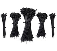 Heavy Duty Black Cable Ties 2.5mm x 100mm/120mm/150mm/200mm - 100 pcs Each Size Nylon Zip Ties, UV Resistant, use for Electricians, Mechanics, Home, Office, Garden, Wire Management.